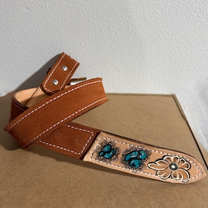 Turquoise Suede Belt - Etsy