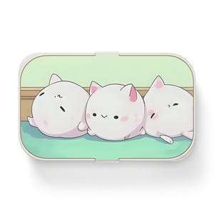 Cute Cats Bento Lunch Box for Kids, Kawaii Lunch Container, School Meal Prep Box, Fun Lunchbox for Kids, Bento Box for Foodie