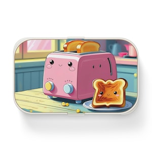 Cute Toaster Bento Lunch Box for Kids, Kawaii Lunch Container, School Meal Prep Box, Fun Lunchbox for Kids, Bento Box for Foodie
