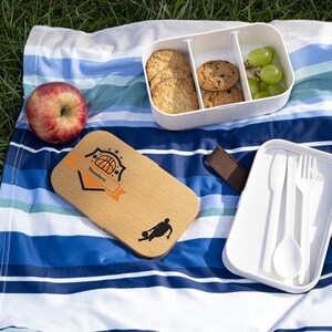 Personalized Basketball Bento Box: Wooden Lunch Container, Sports Gift