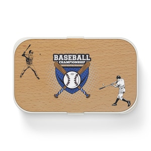Baseball Bento Lunch Box: Personalized Wooden Meal Prep for Kids