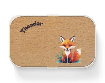 Personalized Fox Bento Lunch Box - Fun Meal Prep Container,Kids Lunch Necessity, Fox Lover Gift, Eco-Friendly Snack Box,gift for him and her