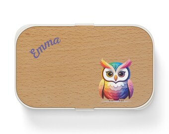 Cute Owl Bento Lunch Box - Fun Meal Prep Container, Kids Lunch Necessity, owl Lover Gift, Eco-Friendly Snack Box, Gift for her, personalized