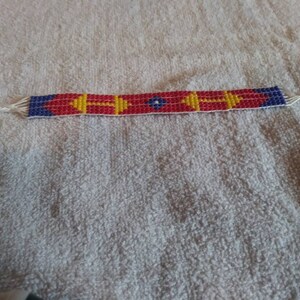 Yellow arrow loom beaded bracelets