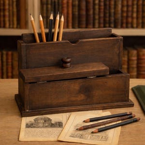 Antique French Post Office Mail Holder, Sturdy Salvaged Solid Wood Letter Sorter & Document Organizer, Rustic Desktop Caddy, Brocante Find