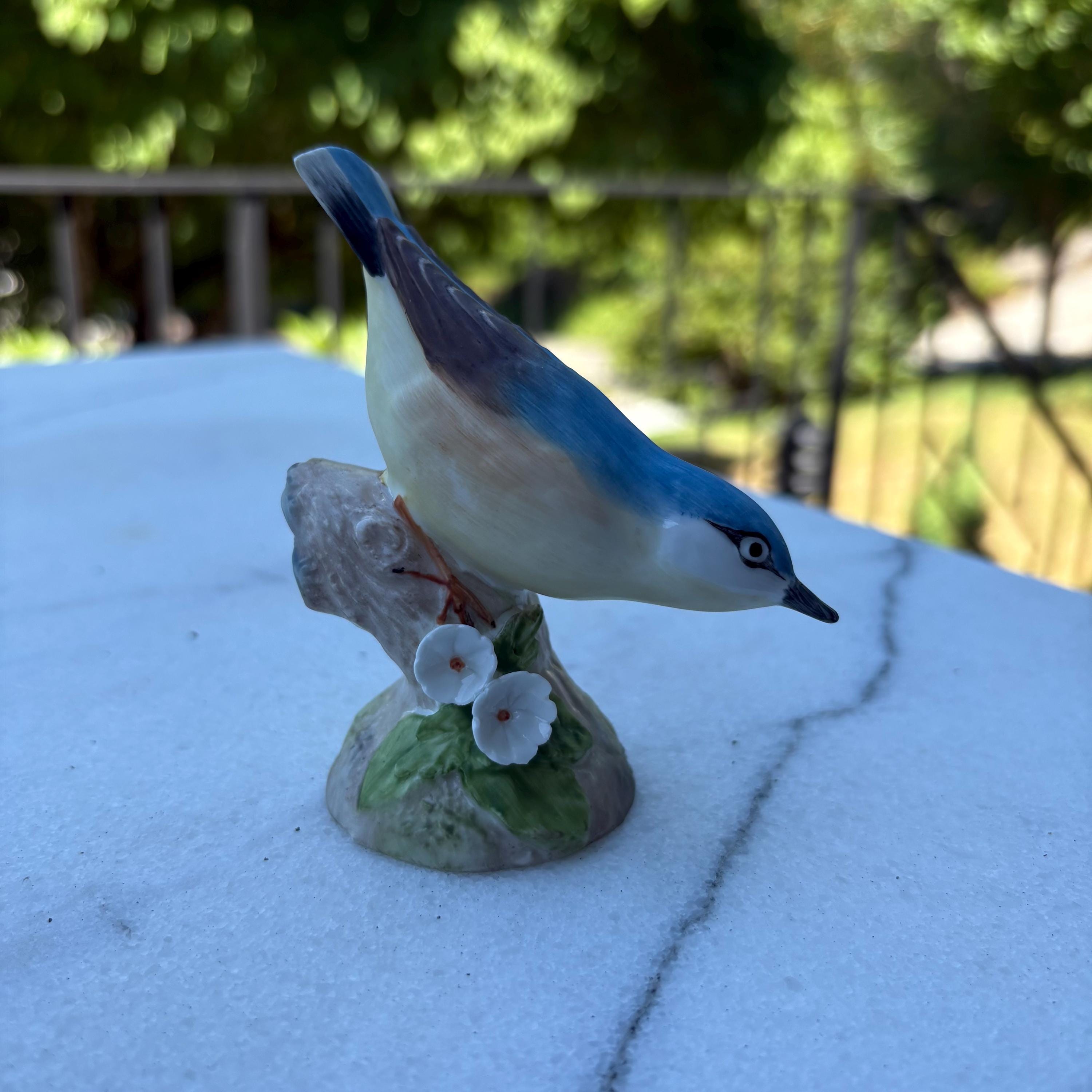 Vintage Porcelain Bluebird Figurine, Grandmillennial Style Bird on ...