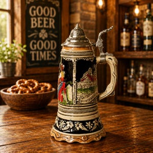 Vintage German Beer Stein Blue - Etsy
