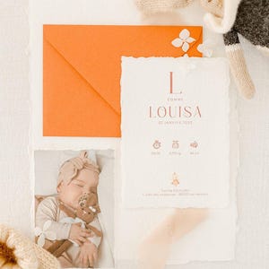 Annuncio di nascita in carta di cotone