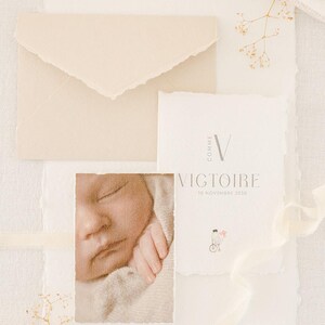 Faire-part de naissance en papier coton
