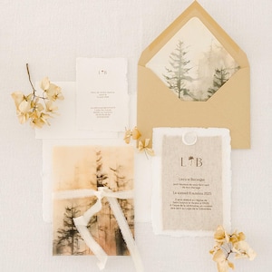 Faire-part de mariage en papier coton - Collection L comme LÉGÈRETÉ