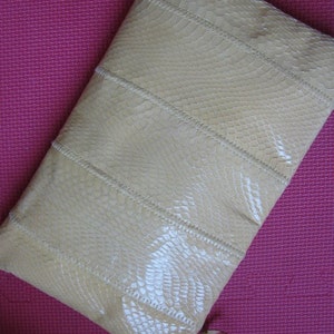 Vintage Yellow Snakeskin Clutch by Clemente, Snakeskin Purse, Fun Bag image 3