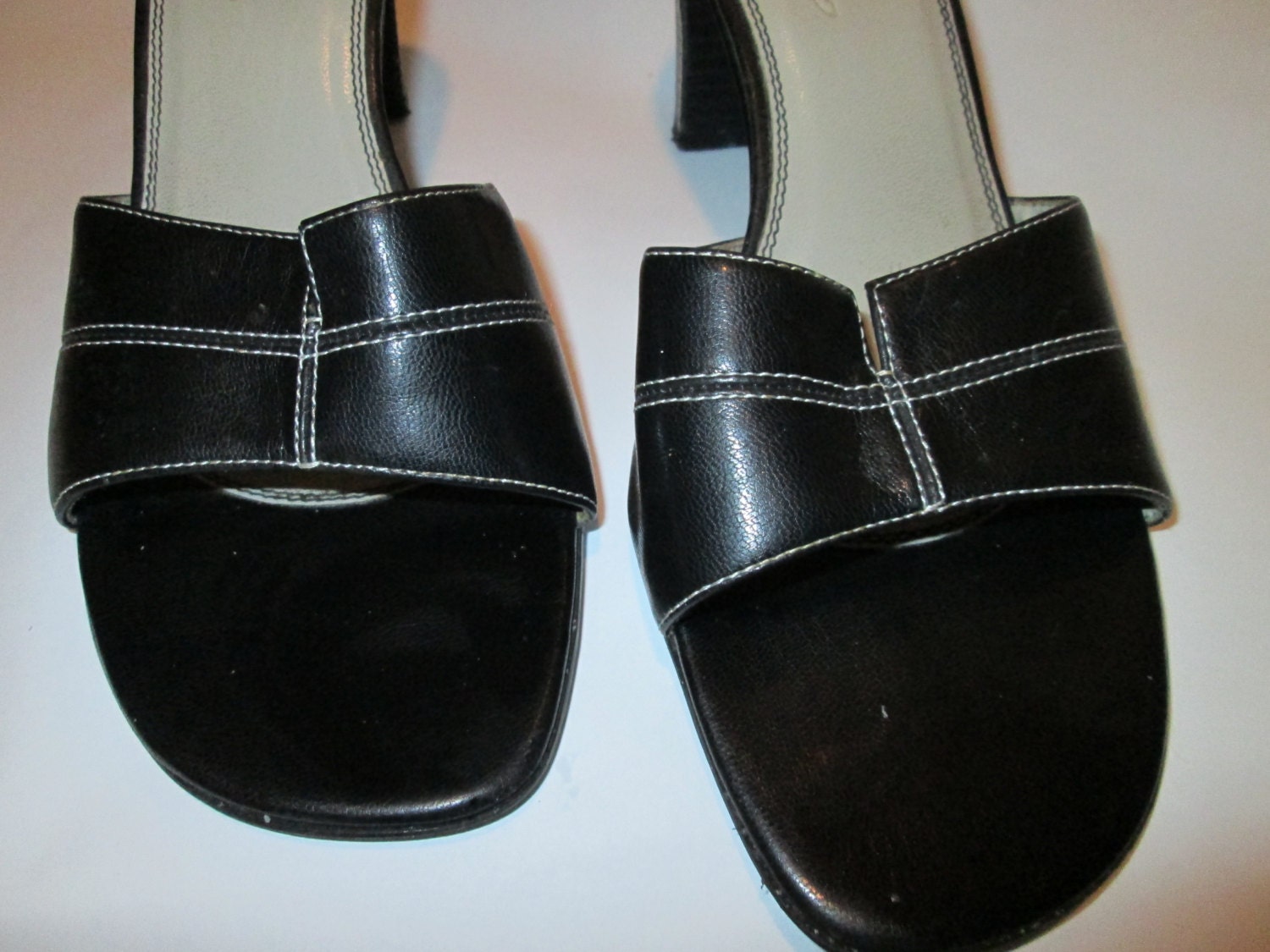 Vintage Black Heels/sandals by Fioni Sz 7 - Etsy