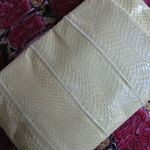 Vintage Yellow Snakeskin Clutch by Clemente, Snakeskin Purse, Fun Bag image 4