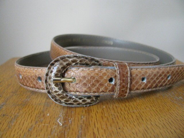 Vintage Brown Snakeskin Belt - Etsy