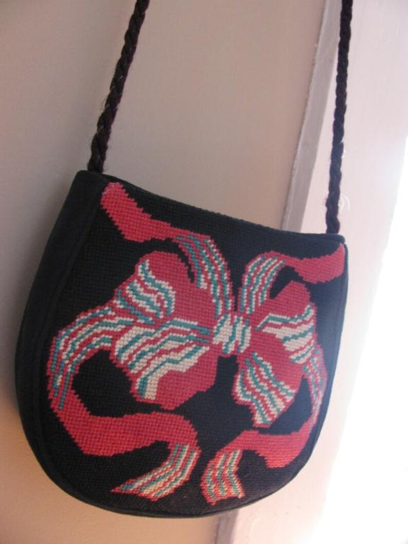 Vintage Needlepoint Shoulder Bag image 1