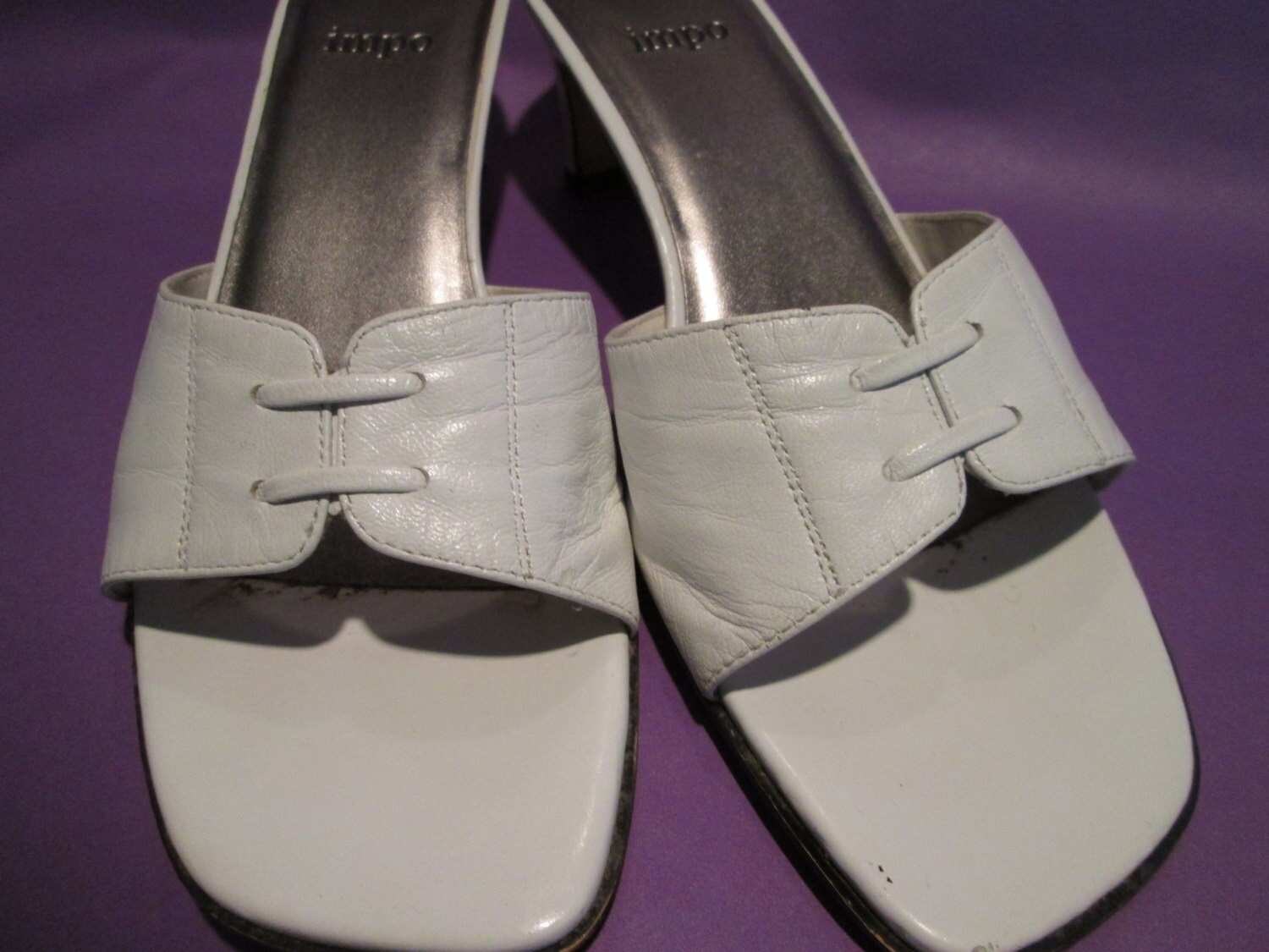 Vintage White Leather Heels/sandals by Impo, Size 7 1/2 B - Etsy