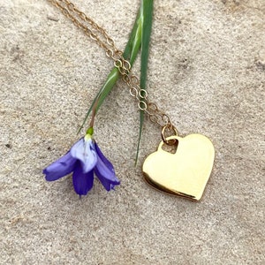 Collana cuore d&#39;oro, collana cuore semplice, collana riempita d&#39;oro, delicata collana d&#39;amore a strati, stile minimale, ciondolo a forma di cuore, regalo