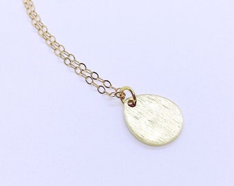 Gold Teardrop Necklace, Small Teardrop Pendant, 14k Gold Fill Necklace, Brass Teardrop Charm, Minimal Everyday Simple Necklace, Woman Gift