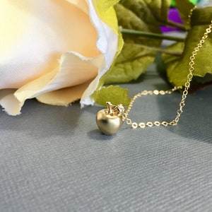 Apple Necklace, Golden Apple Necklace, Teacher Appreciation Gift ...
