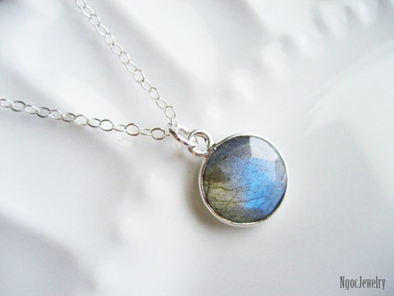 Labradorite Necklace Sterling Silver Gemstone Necklace