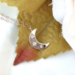 Crescent Moon Necklace, Gold Crescent Pendant, Small Moon Necklace, Gold Fill Necklace, Celestial Jewelry, Woman Necklace, Gifts For Her