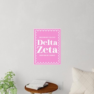 Delta Zeta Sorority Wall Print | Delta Zeta Print | Delta Zeta Printable Download | 18x24 Digital Print | Pink Sorority Print