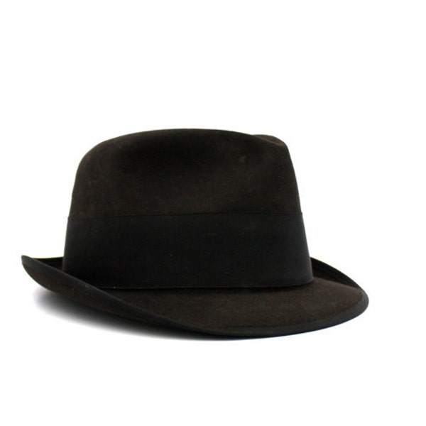 Vintage Deep CHOCOLATE Brown Men's Fedora Hat