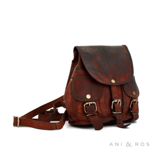 Vintage TINY Leather Backpack