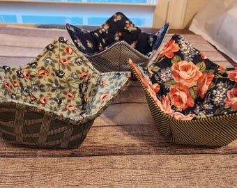 Funda reversible para cuencos: almohadilla térmica acolchada apta para microondas