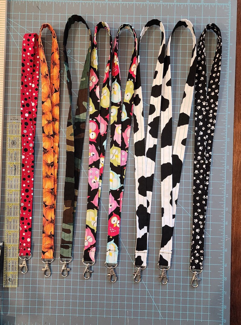 Fabric Lanyard Key Chain Lanyard Work Name Badge Great Etsy