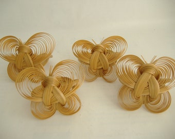 Set of Four Quilled Bamboo Butterfly Napkin Rings
