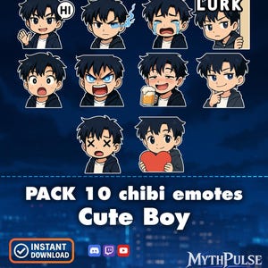 10 cute chibi emotes – Inspired Twitch Emotes Pack