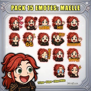 15 Emote Maelle Chibi carini – Pacchetto Twitch/Discord a tema Clair Obscur Expedition 33