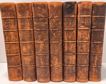 1733 Rare Shakespeare Antiquarian 7 Volume Set Collectible
