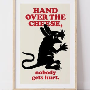 Humorous Poster, Home Decor, Printable Poster, Wall Art, Typography, Rat, Letterpress, Kitchen Art, Vintage, Cooper Black, Digital Download