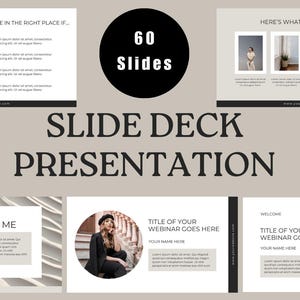 60 redigerbara presentationsbilder – Modern affärsmall – Helt anpassningsbar pitchdeck – Redigerbar i Canva