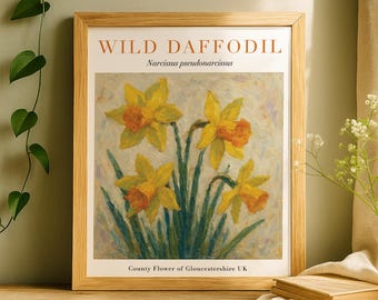 Wild Daffodil Flower Print, Vintage Botanical Art (Digital Download)