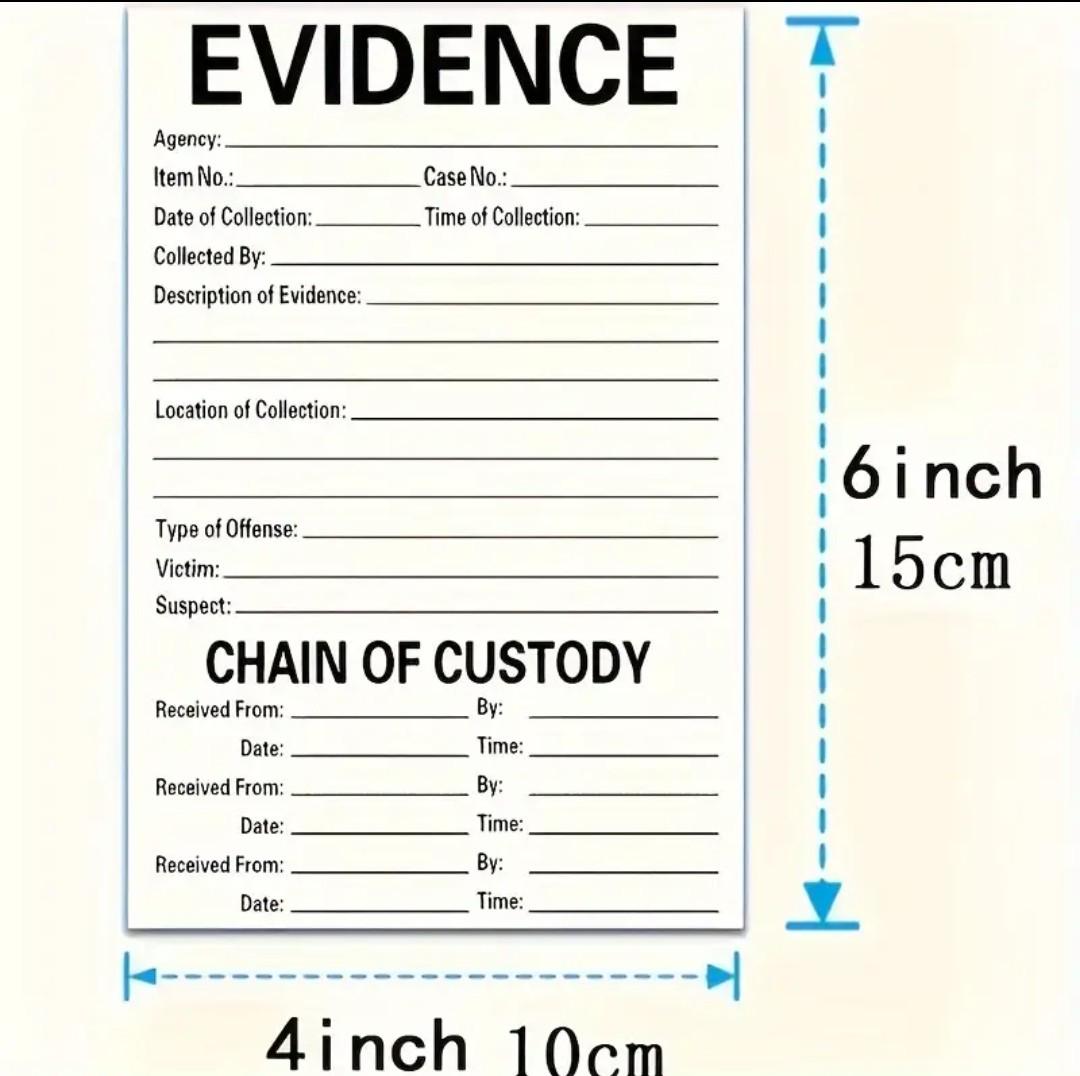 Physical Evidence Labels | Chain of Custody Stickers for Forensic ...