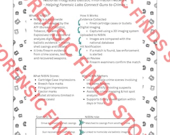 What is NIBIN Infographic | Instant Digital Download | Forensic Firearm Analysis Poster | Crime Lab Decor | Criminalistics Teaching Aid