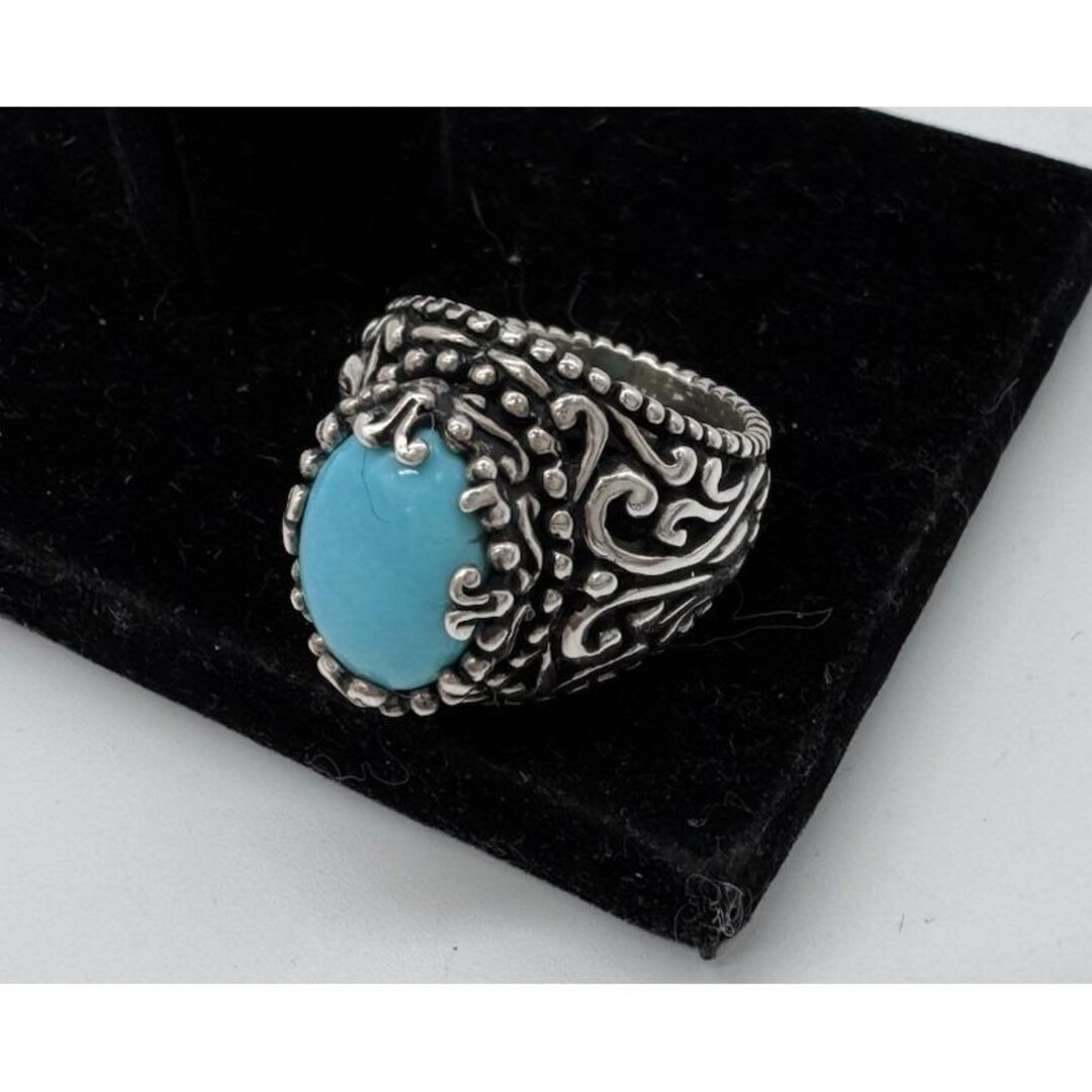 Relios Silver Rings Relios Carolyn Pollack Sterling Silver Turquoise Ring Size 8 Near Mint ...