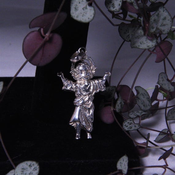 Sterling Silver Infant Jesus of Prague Pendant 925 Religious Holy Child Charm