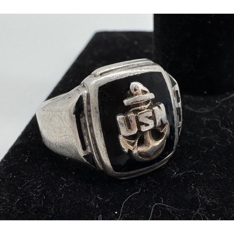 Vintage us navy ring - Etsy 日本