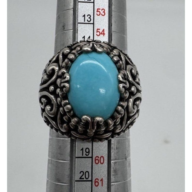 Relios Silver Rings Relios Carolyn Pollack Sterling Silver Turquoise Ring Size 8 Near Mint ...