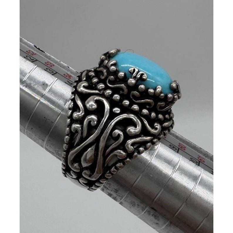 Relios Silver Rings Relios Carolyn Pollack Sterling Silver Turquoise Ring Size 8 Near Mint ...