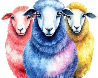 10 Sheep Clipart, 10 High Quality JPGs, Instant Digital Download, Nursery Art, Card Making, Farmyard Animal Clipart, Digital Paper Craft