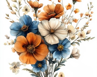 10 cliparts bordure fleurs sauvages, 10 fichiers JPG de haute qualité, téléchargement numérique, scrapbooking, créations en papier, journal indésirable, clipart numérique, clipart