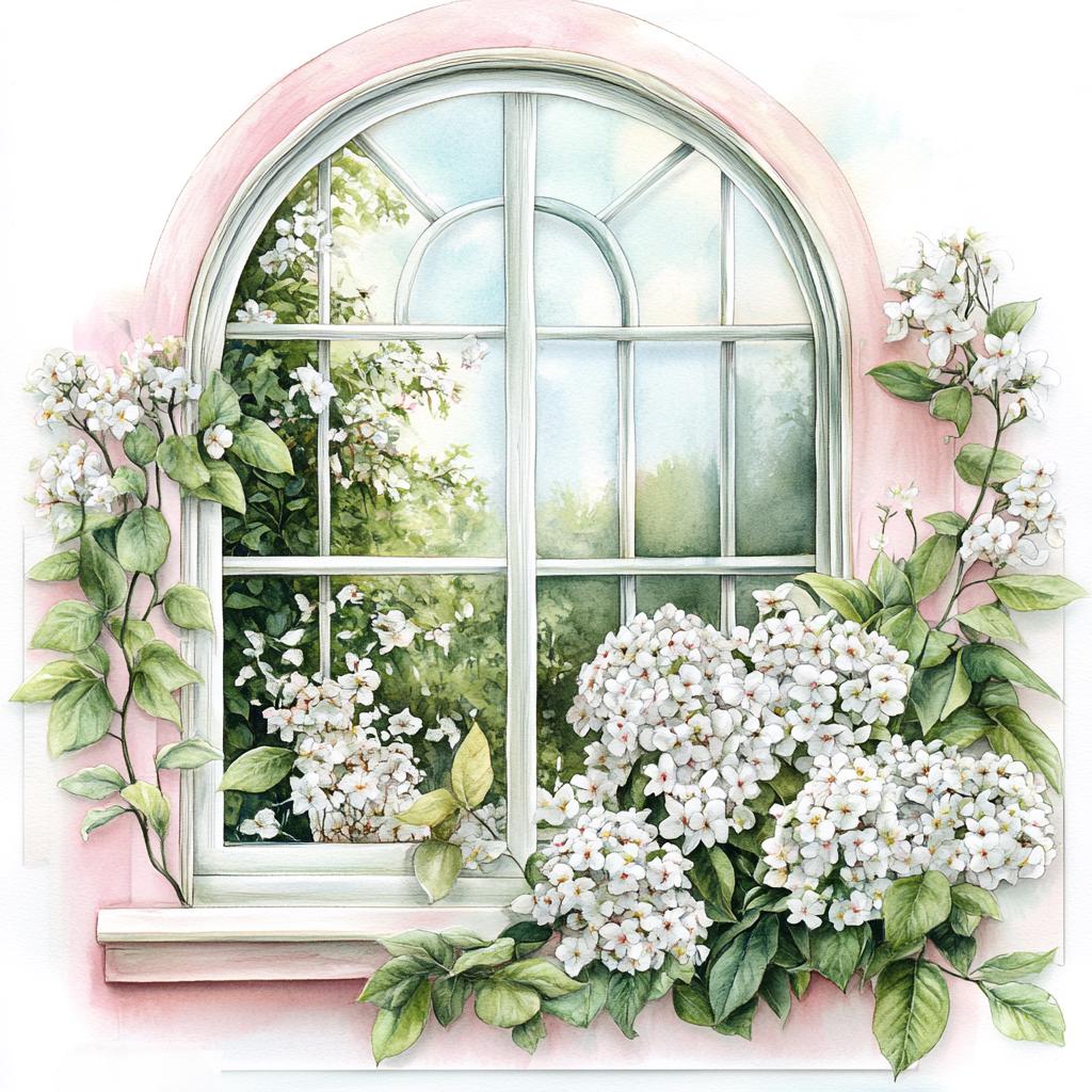 10 Floral Window Clipart, 10 High Quality Jpgs, Digital Download, Paper ...
