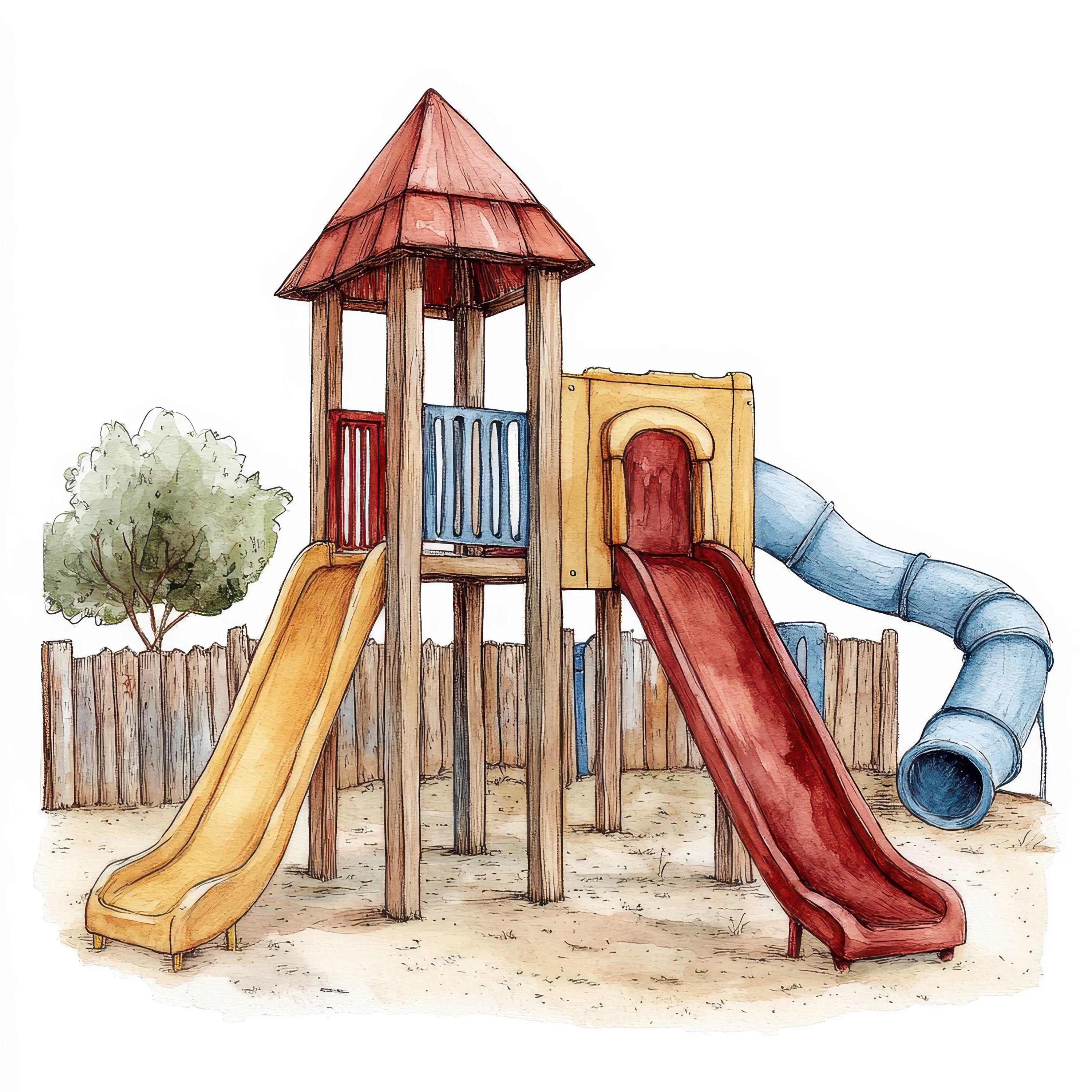 16 imágenes prediseñadas de parques infantiles, imágenes prediseñadas de acuarela imprimibles, descarga digital, parque infantil, archivos JPG de alta