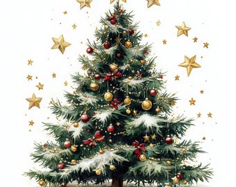 10 Weihnachtsbaum Clipart, druckbare Aquarell Clipart, Junk Journals, Papiermodelle, hochwertige JPGs, digitaler Download