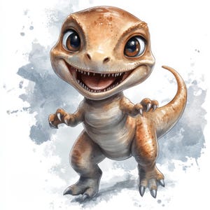 11 Clipart di dinosauri cuccioli, scrapbooking, diari spazzatura, lavori di carta, clipart acquerello stampabili, JPG di alta qualità, download digitale